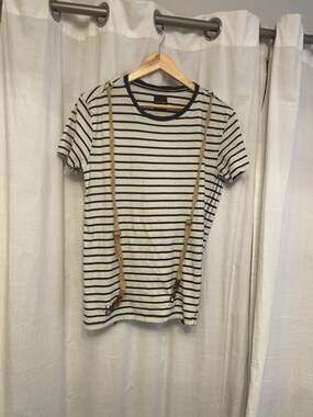 Zara Man Striped T-Shirt with Attached Suspenders Size M
Nautical